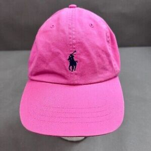 Polo Ralph Lauren Hat Cap Pink Leather Strap Back Golf Dad Casual Travel